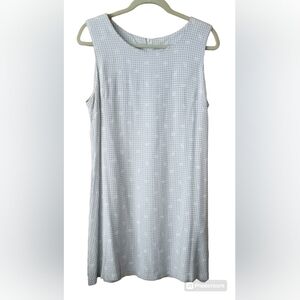 Express Vintage Gingham Sheath Dress Sleeveless Back Zipper Size 9/10 Blue White